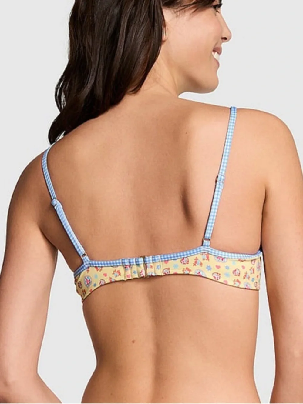 Frankie’s Bikinis Pink Victoria’s Secret Golden Hour Floral Gingham Bikini Top